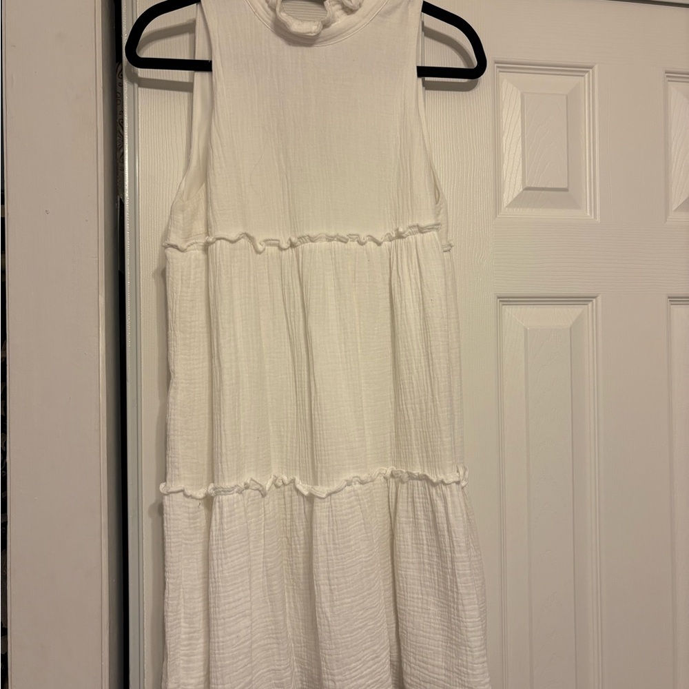 Pomander Place White Sleeveless Tiered Dress